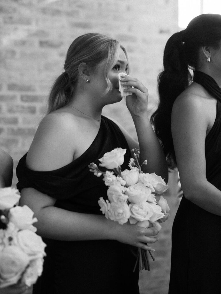 documentary style wedding photography wedding guests crying during the ceremony