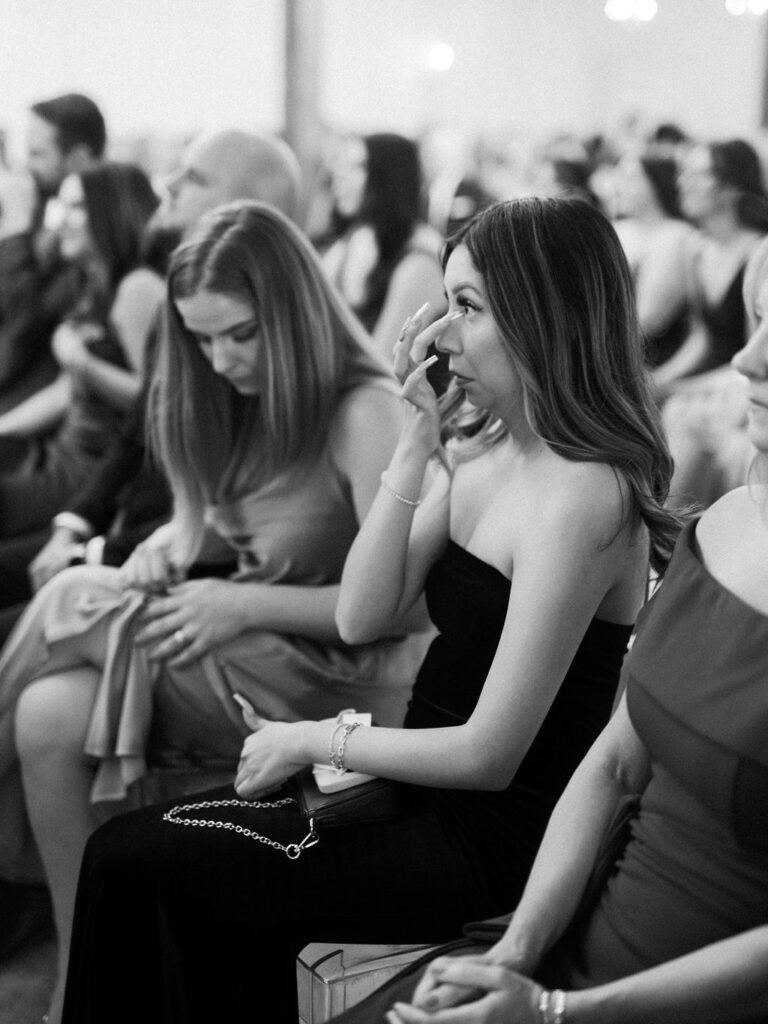 documentary style wedding photography wedding guests crying during the ceremony